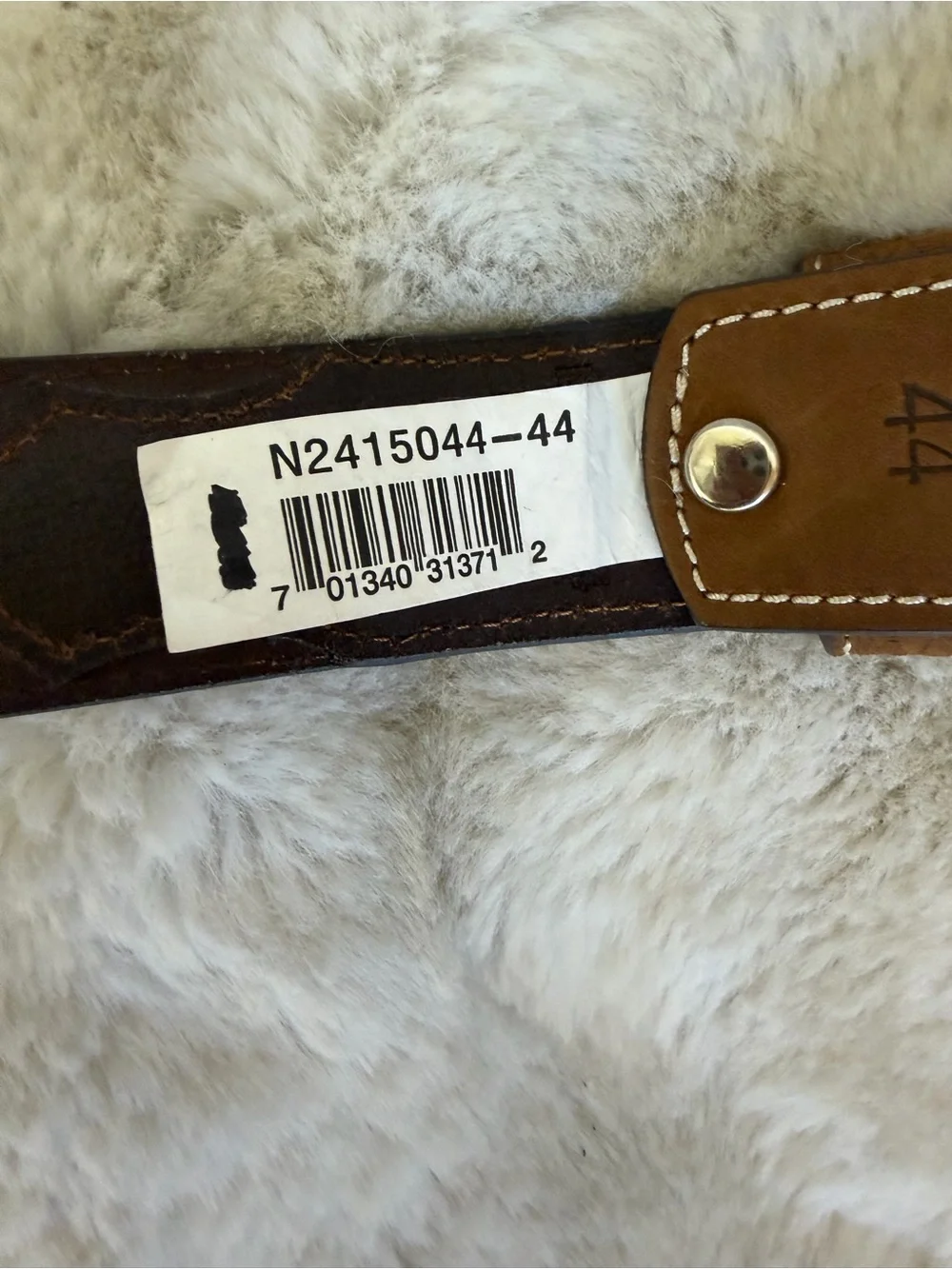 Nocona Men's Brown Leather Beaded Western Belt Size 44